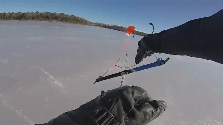 Ice kiting with 4M Ozone Pure v1 and Cabrinha 3M wing